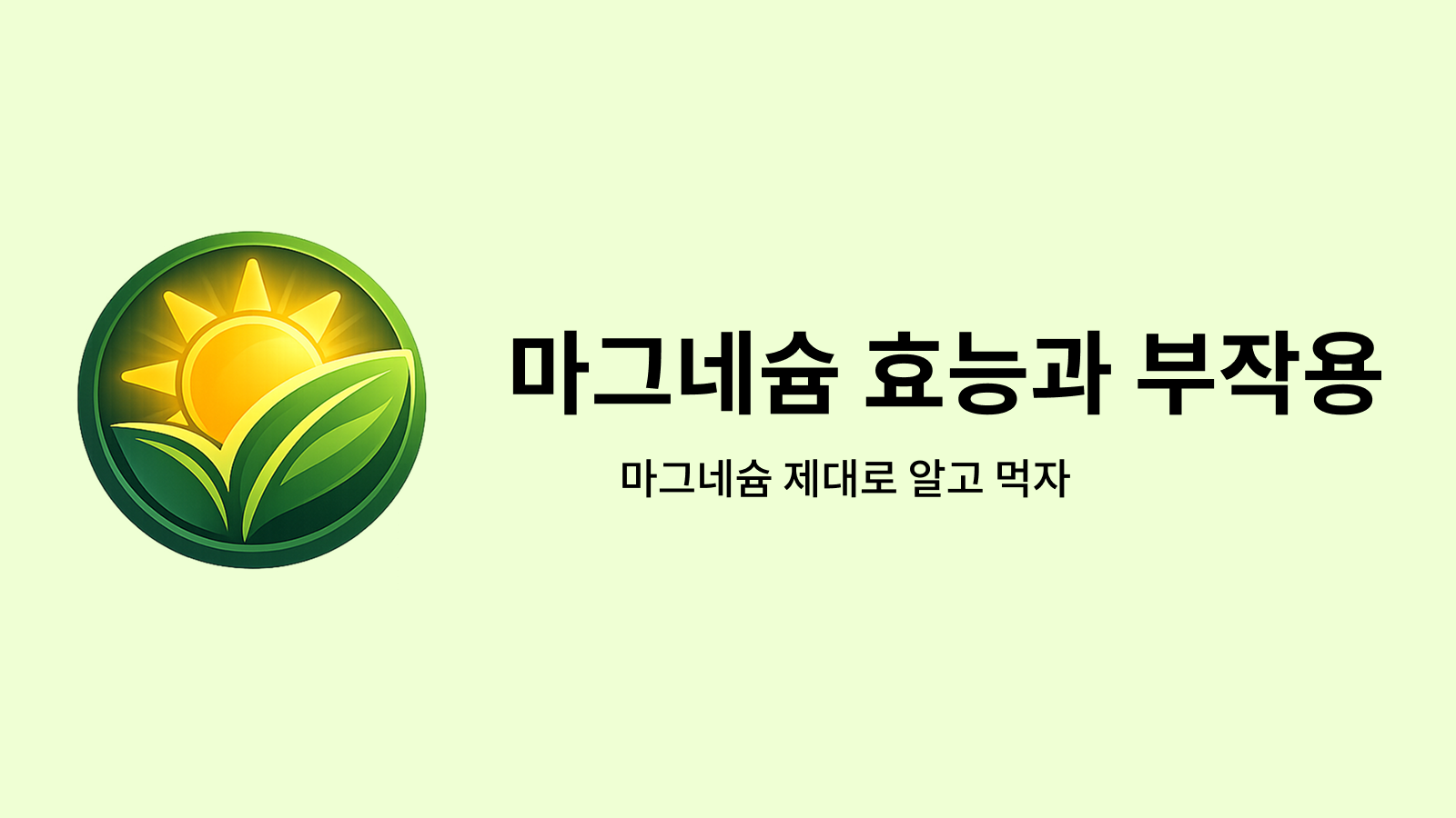 마그네슘 효능과부작용
