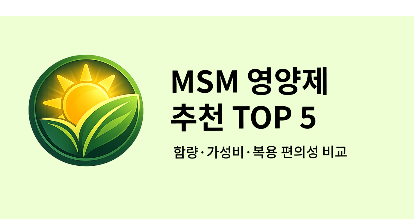 MSM 영양제 추천 TOP5