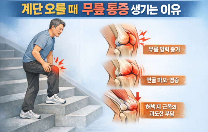 계단 오를 때 무릎 통증 생기는 이유