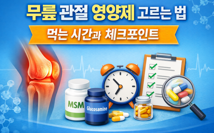 무릎 관절 영양제 고르는 법 먹는 시간과 체크포인트