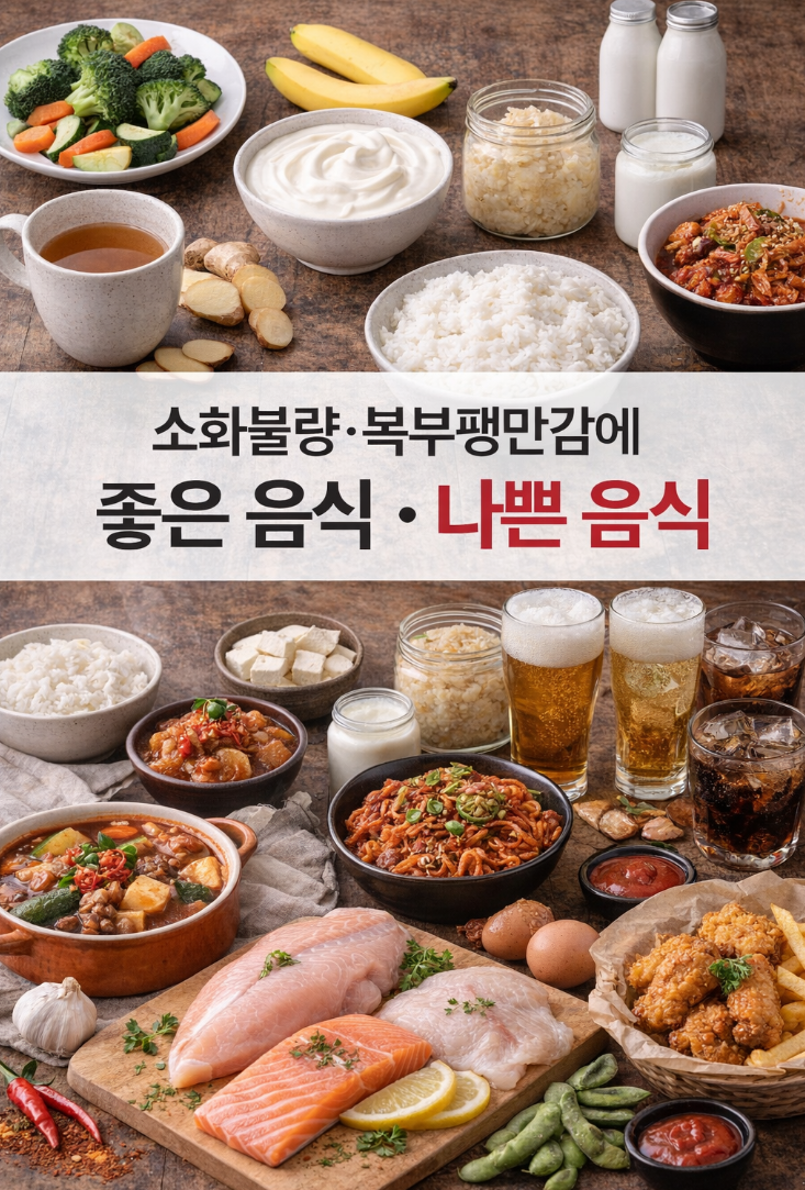 소화불량 복부팽만감에 좋은 음식, 나쁜 음식
