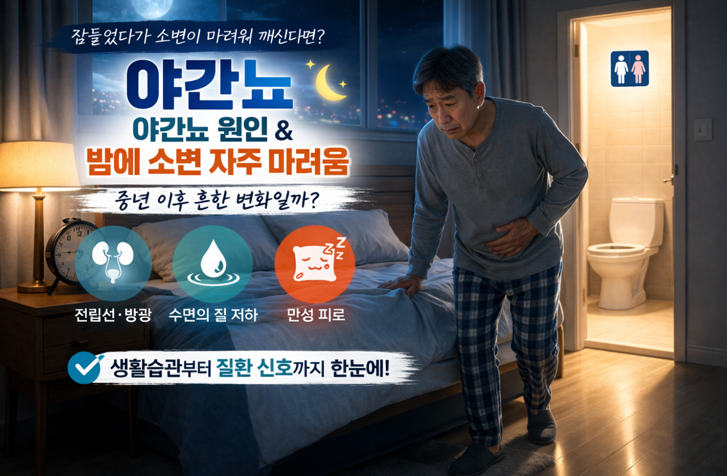 야간뇨 원인 밤에 소변 자주 마려움