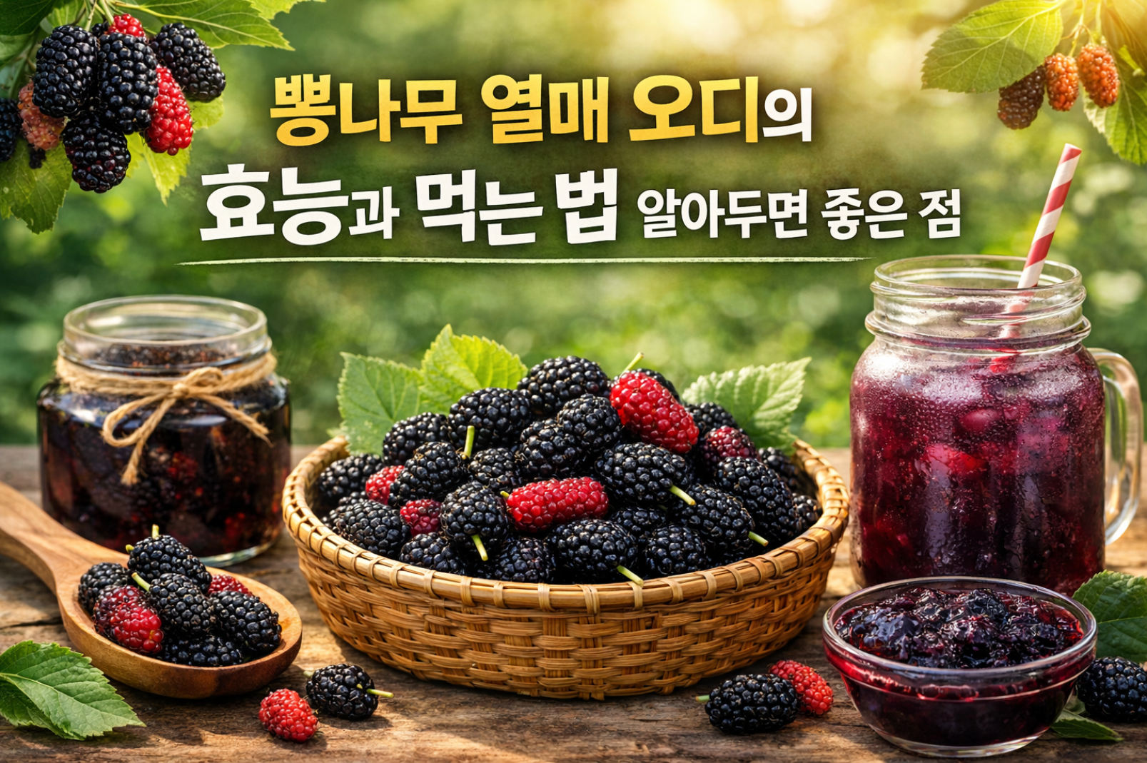 뽕나무 열매 오디의 효능과 먹는 법, 알아두면 좋은 점 - 정오 생활연구소