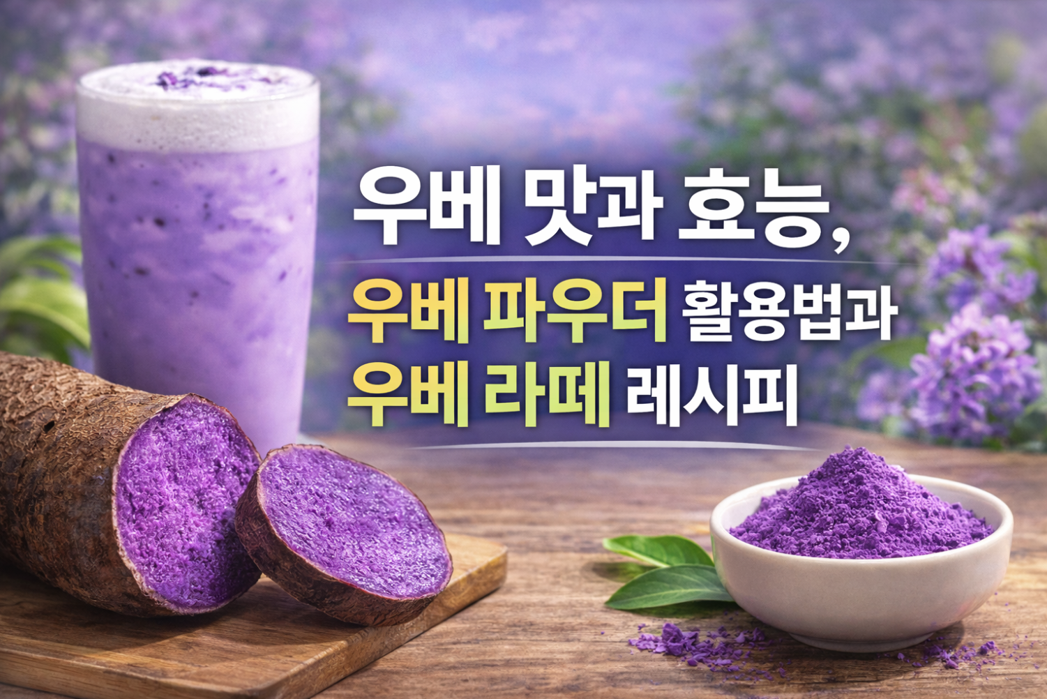 우베 맛과 효능 우베 파우더 활용법과 우베 라떼 레시피 - 정오 건강연구소