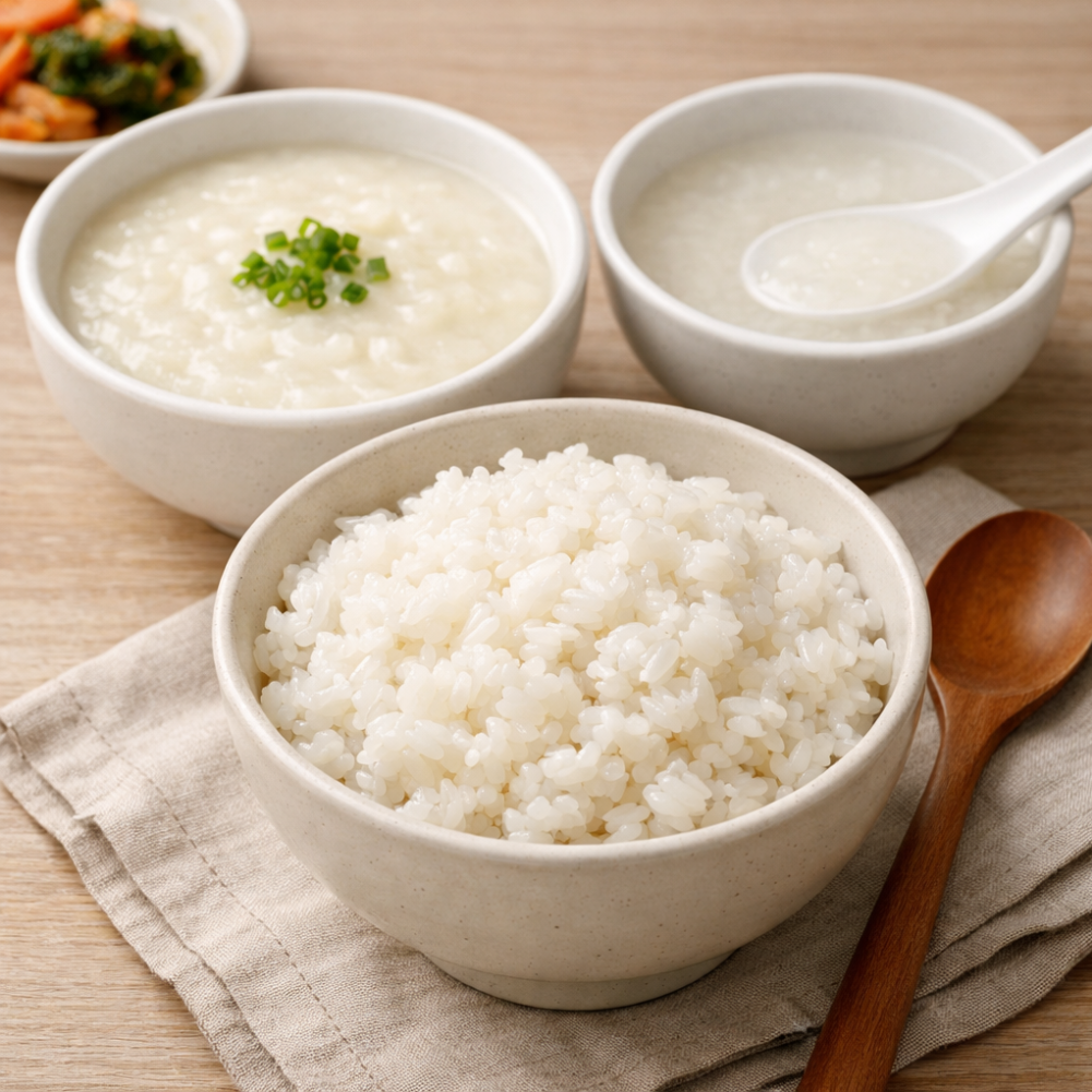 죽, 미음, 부드러운 밥
