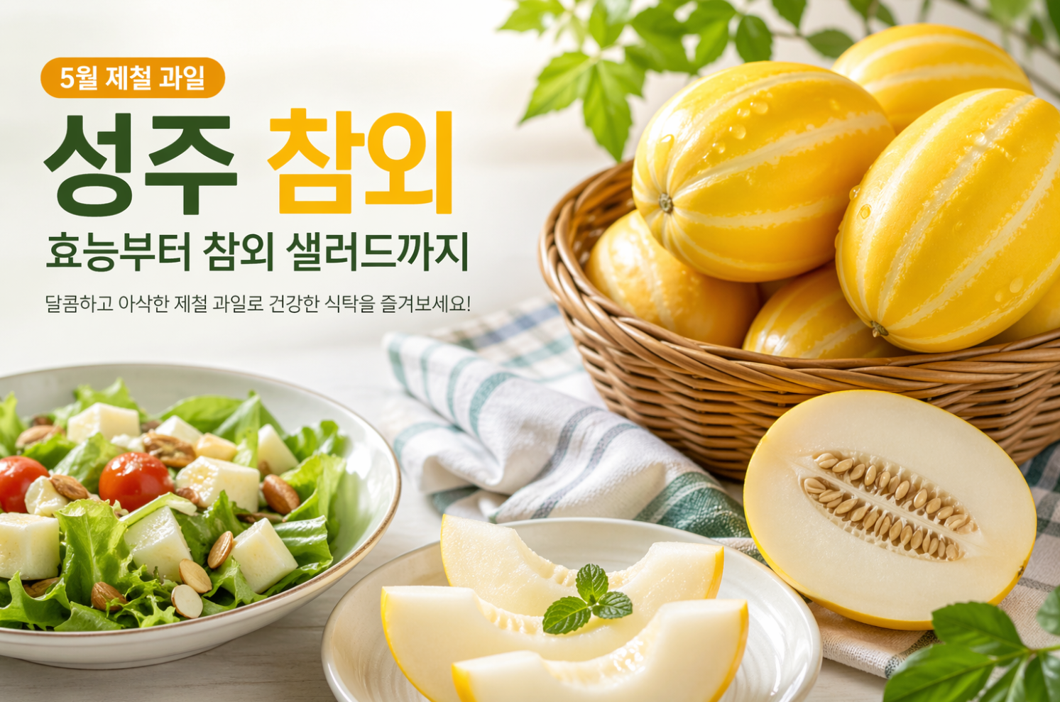 5월 제철 과일 성주 참외, 효능부터 참외 샐러드까지