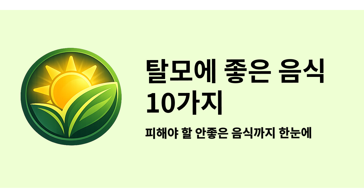 탈모에 좋은 음식 10가지, 피해야 할 안좋은 음식까지 한눈에