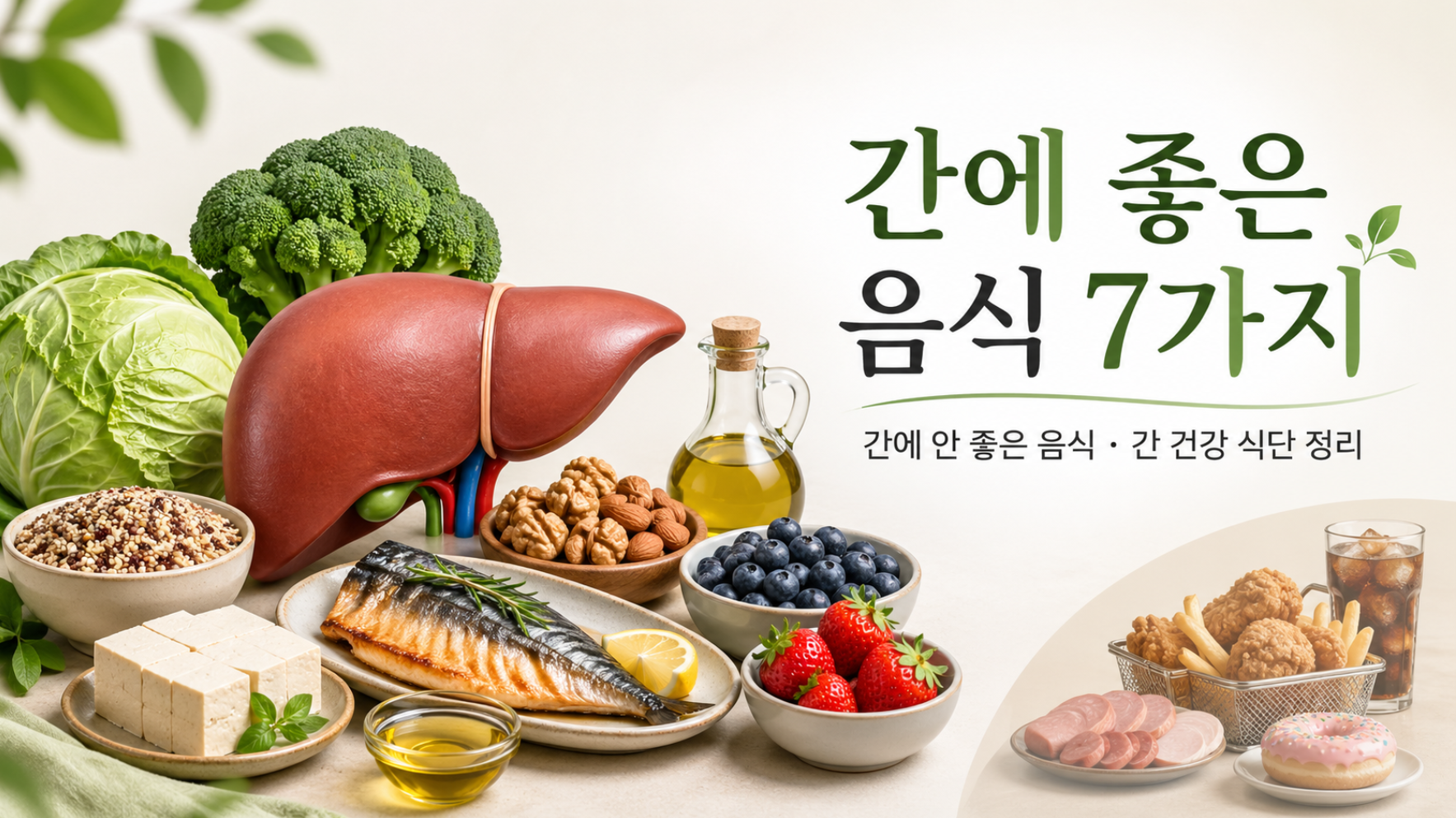 간에 좋은 음식 7가지와 간에 안 좋은 음식, 간 건강 식단 정리