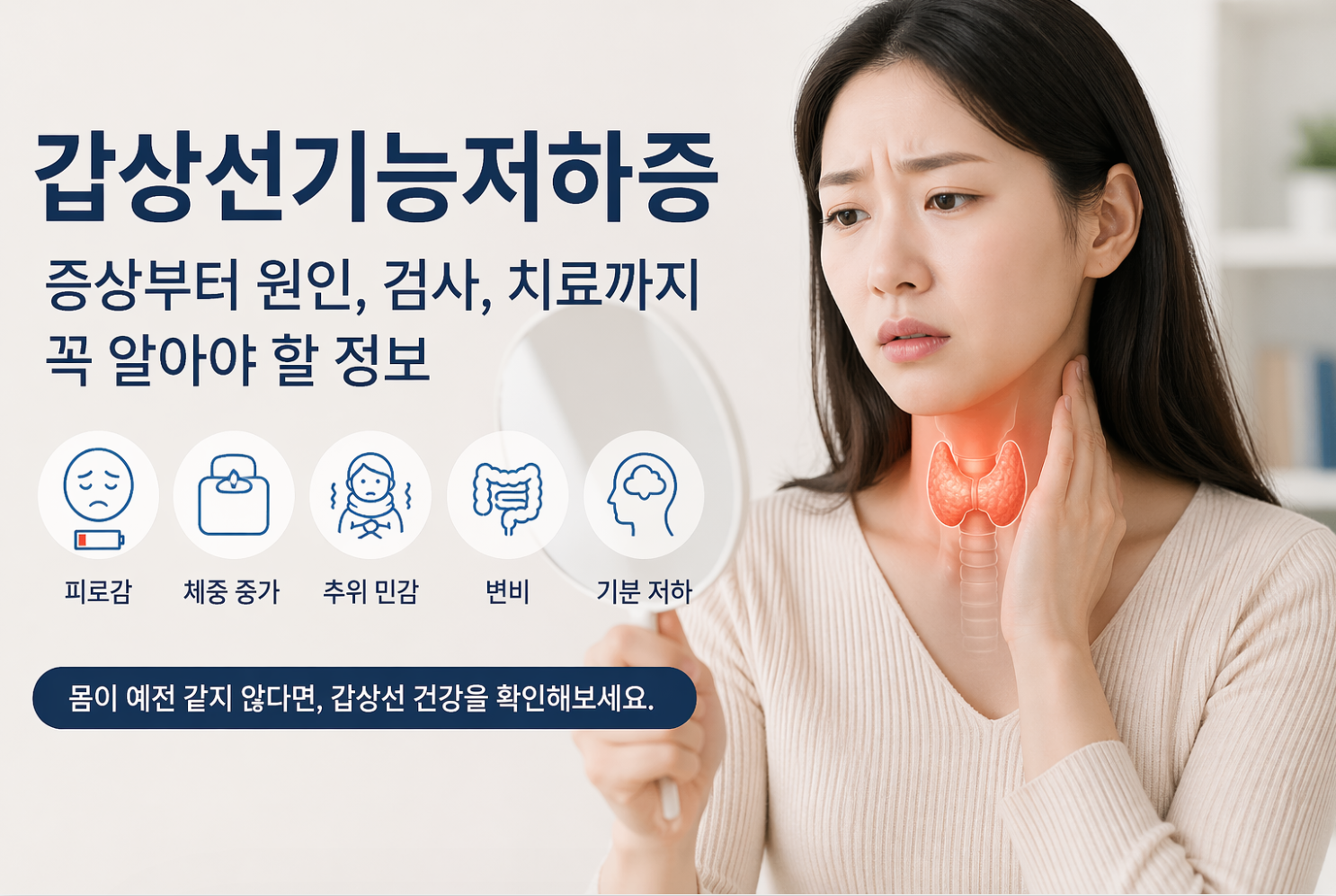 갑상선기능저하증 증상부터 원인, 검사, 치료까지 꼭 알아야 할 정보