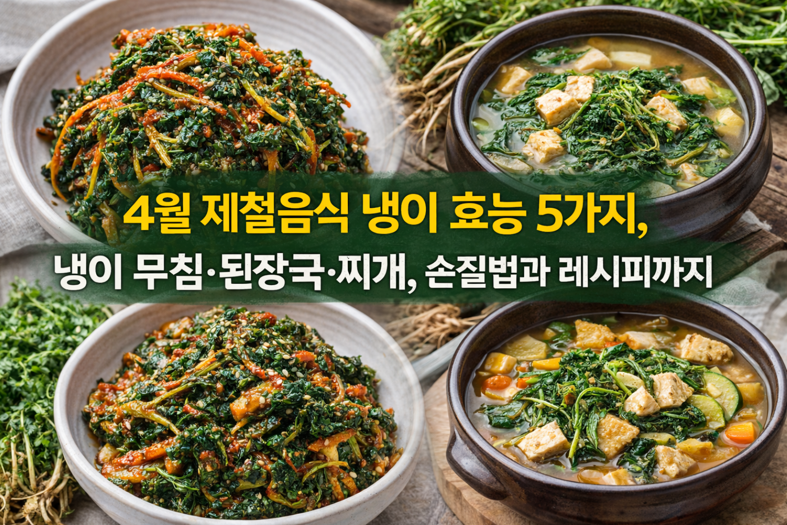 4월 제철음식 냉이효능 5가지, 냉이 무침 된장국 찌개 손질법과 레시피까지