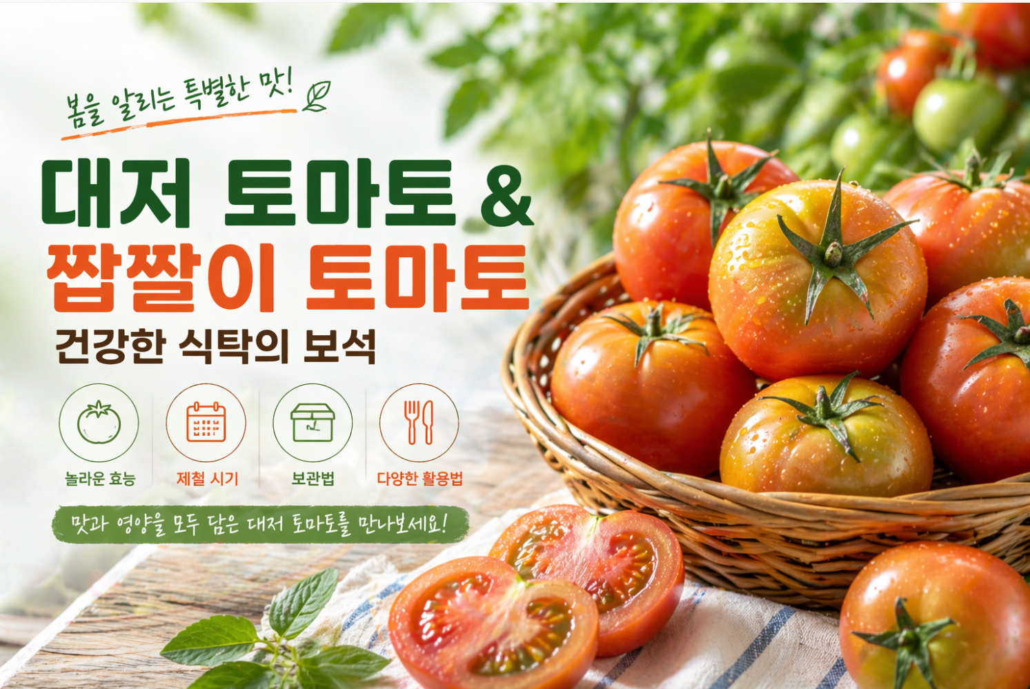 대저 토마토 효능과 짭짤이 토마토 효능, 제철 시기부터 보관법까지