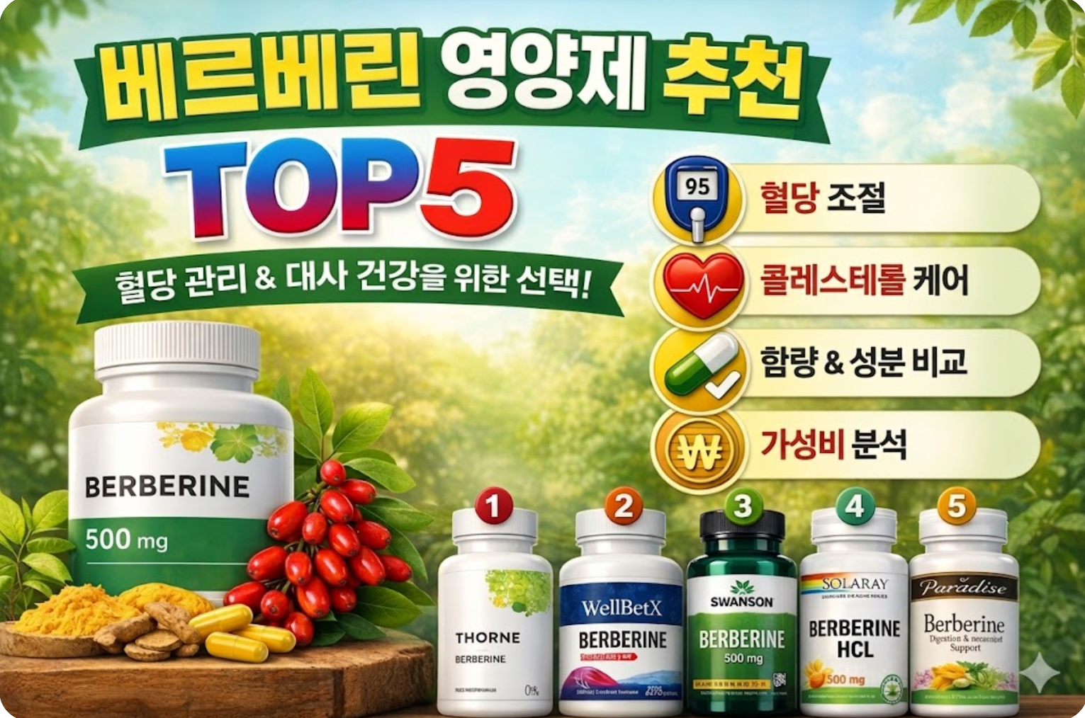 베르베린 영양제 추천 TOP 5
