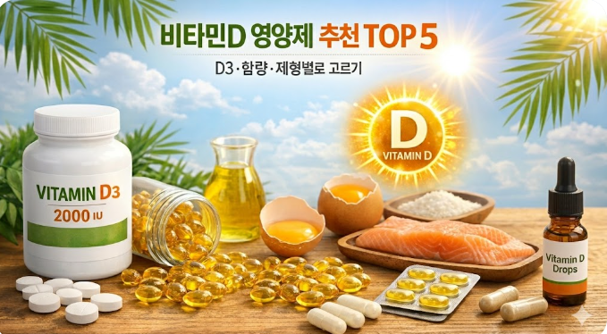 비타민D 영양제 추천 TOP 5, D3·함량·제형별로 고르기