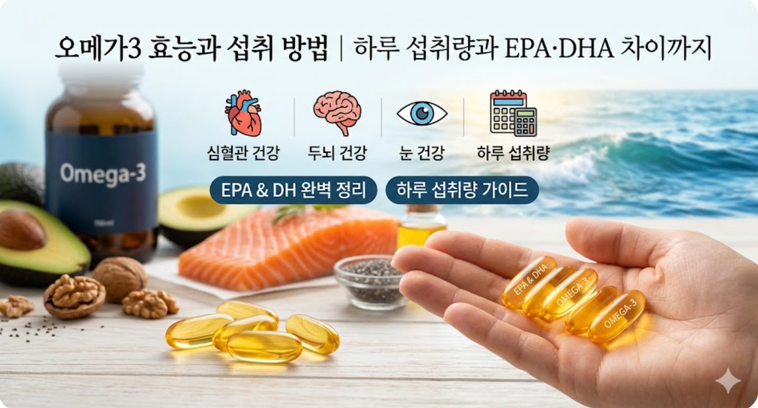 오메가3 효능과 섭취 방법 하루섭취량과 EPA·DHA 차이까지