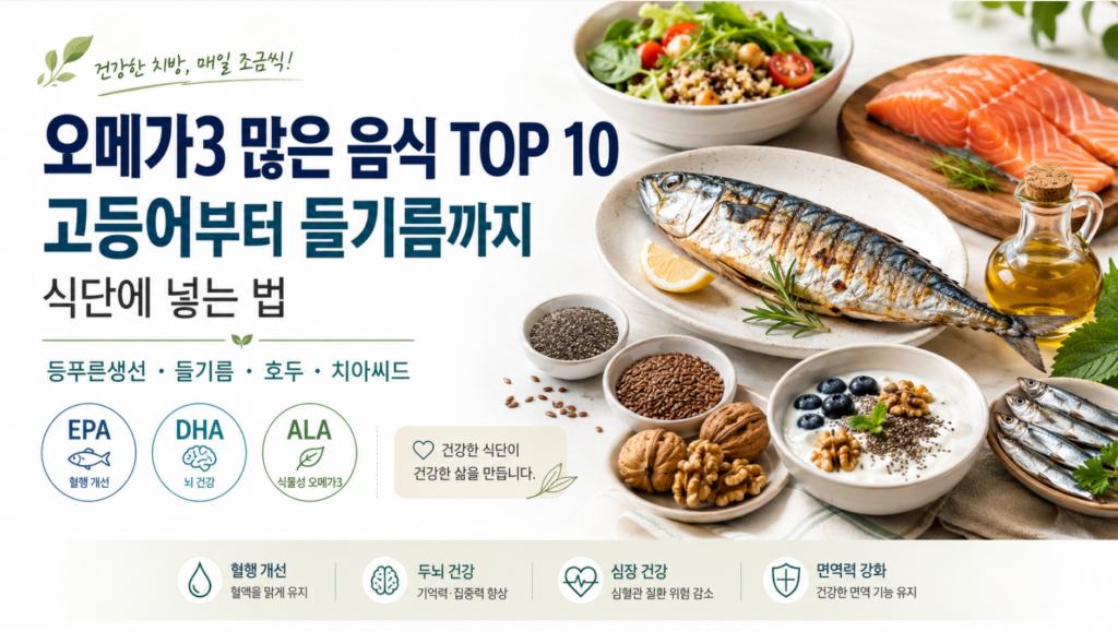 오메가3 많은 음식 TOP 10, 고등어부터 들기름까지 식단에 넣는 법 2 오메가3 많은 음식 TOP 10, 고등어부터 들기름까지 식단에 넣는 법