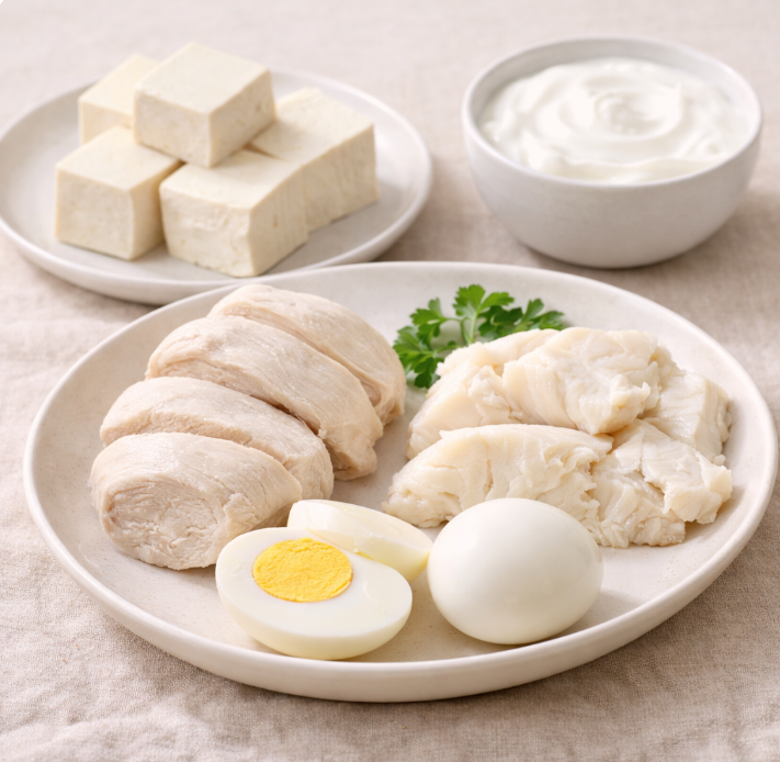 자극이 적은 단백질 식품