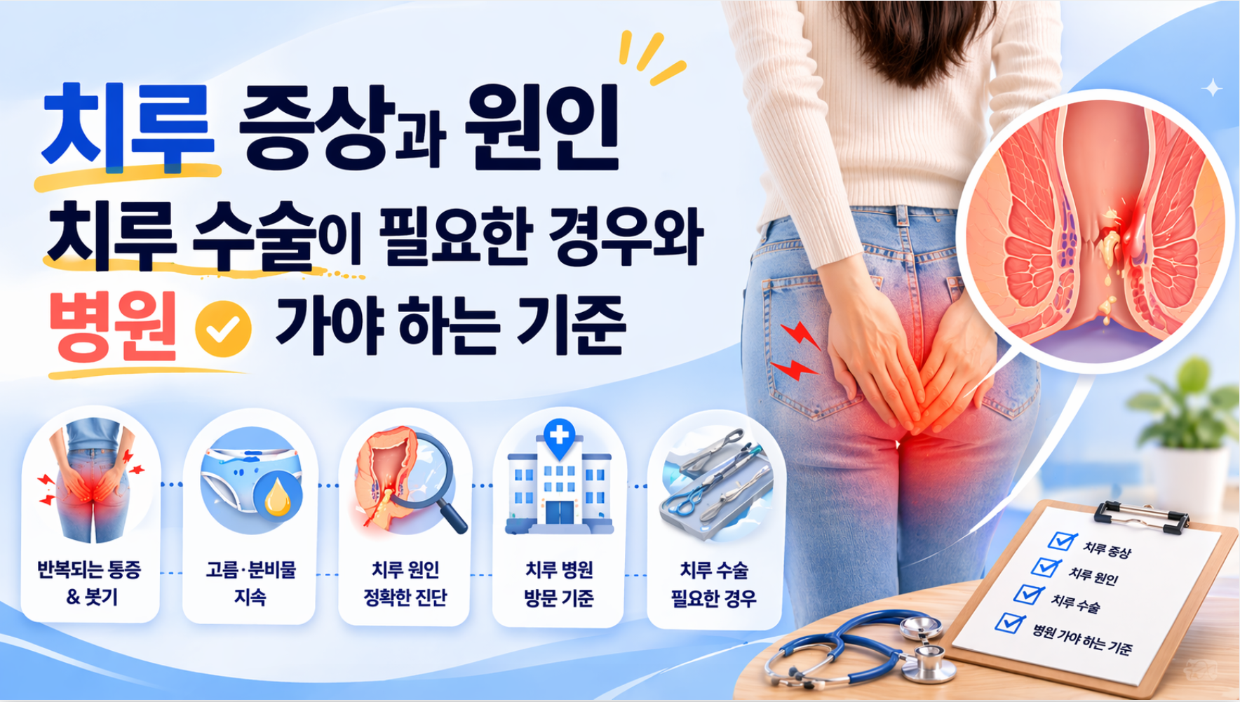 치루 증상과 원인 - 치루 수술이 필요한 경우와 병원 가야 하는 기준 2 치루 증상과 원인 - 치루 수술이 필요한 경우와 병원 가야 하는 기준