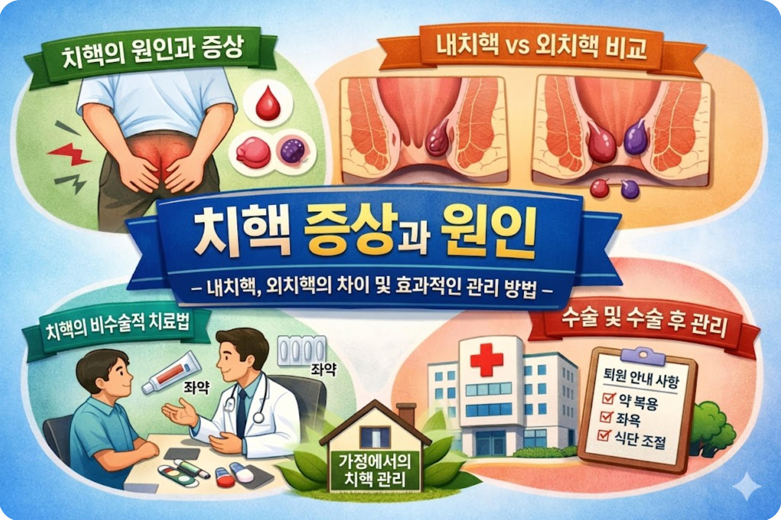 치핵 증상과 원인 - 내치핵 외치핵 차이, 치료와 병원 가야 하는 기준 2 치핵 증상과 원인 - 내치핵 외치핵 차이, 치료와 병원 가야 하는 기준