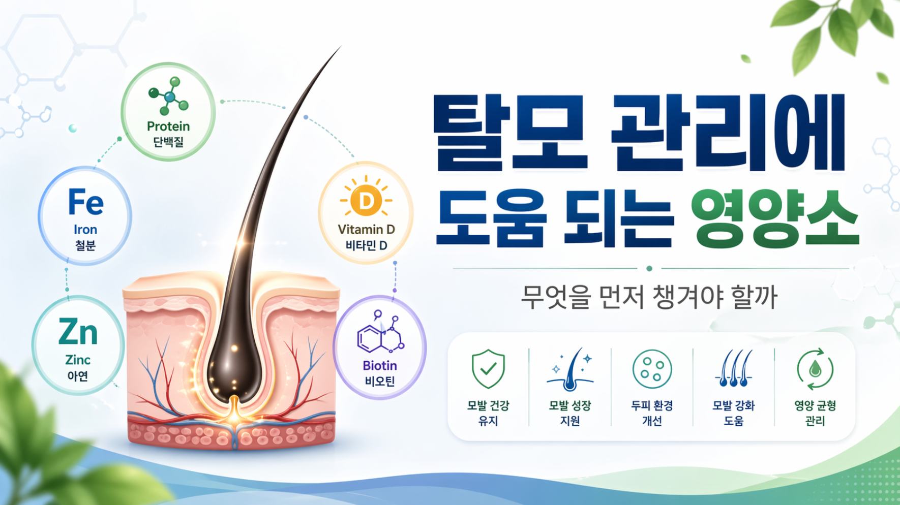탈모 관리에 도움 되는 영양소, 무엇을 먼저 챙겨야 할까?