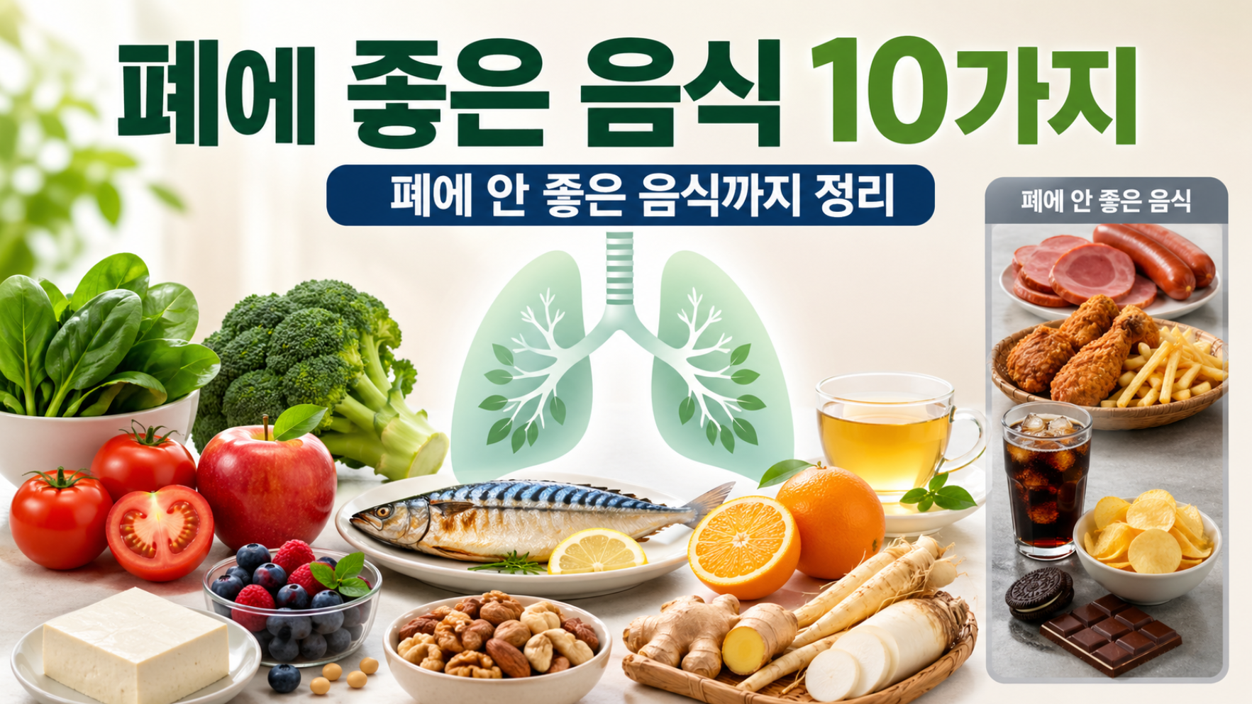 폐에 좋은 음식 10가지와 폐에 안 좋은 음식, 호흡기 건강 식단 정리