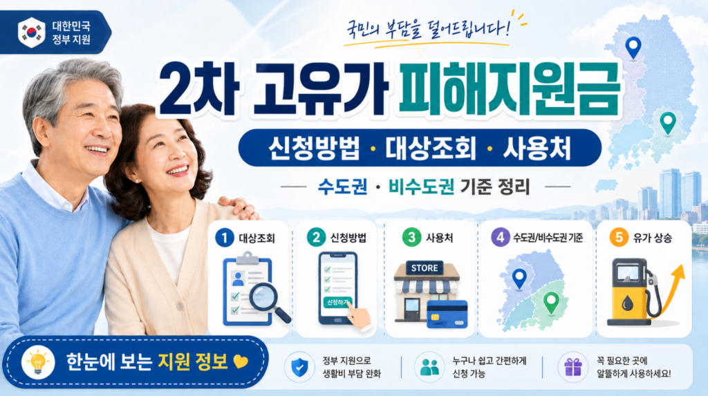 2026 2차 고유가 피해지원금 신청방법 및 대상조회·사용처·수도권 비수도권 기준 정리 2 2026 2차 고유가 피해지원금 신청방법 및 대상조회·사용처·수도권 비수도권 기준 정리
