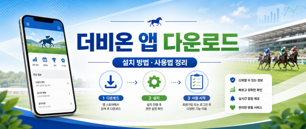 더비온 앱 다운로드 및 설치 방법부터 한국마사회 더비온 사용법까지 2 더비온 앱 다운로드 및 설치 방법부터 한국마사회 더비온 사용법까지