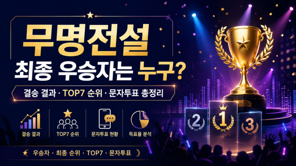 2026 무명전설 최종 우승자는 누구? 결승 결과·TOP7 순위·문자투표 총정리 2 2026 무명전설 최종 우승자는 누구? 결승 결과·TOP7 순위·문자투표 총정리