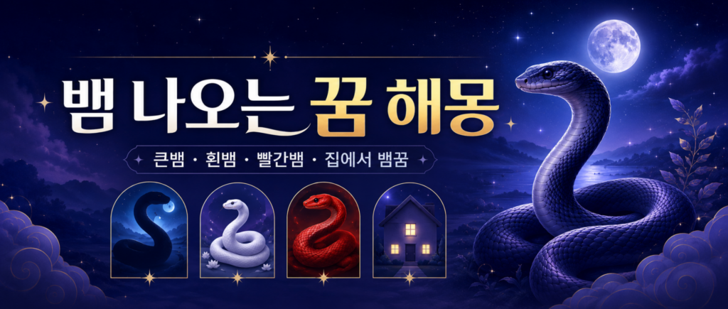 2026 뱀 나오는 꿈 해몽 총정리! 큰뱀·흰뱀·빨간뱀·집에서 나오는 뱀 꿈 해몽 풀이 2 뱀 나오는 꿈 해몽 풀이 총정리! 큰뱀·흰뱀·빨간뱀·집에서 뱀꿈 의미 정리