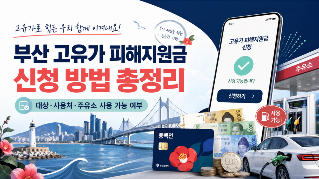 부산 고유가 피해지원금 신청 방법 총정리 대상·사용처·주유소 사용 가능 여부