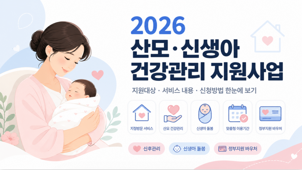 2026 정부지원 산후도우미 신청 방법 및 조 복지로 산모·신생아 건강관리 지원사업