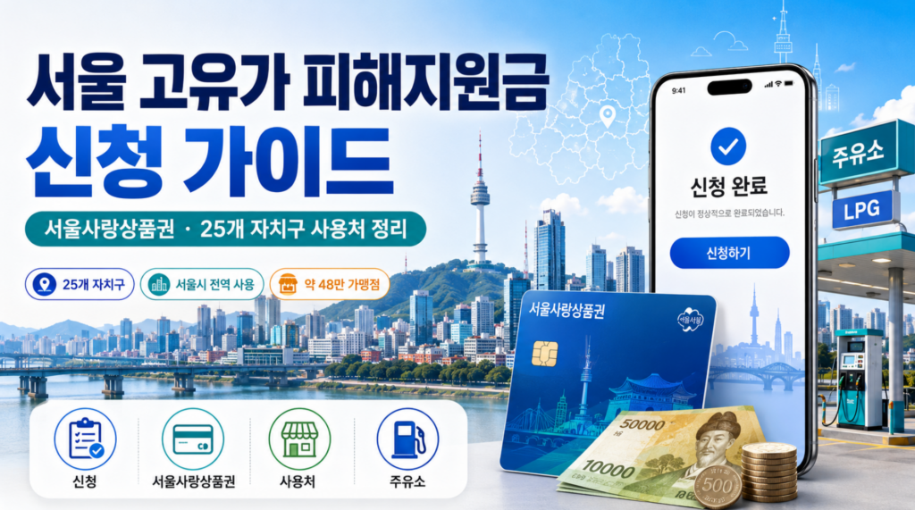서울 고유가 피해지원금 신청 하는 방법 서울사랑상품권·25개 자치구 사용처 정리