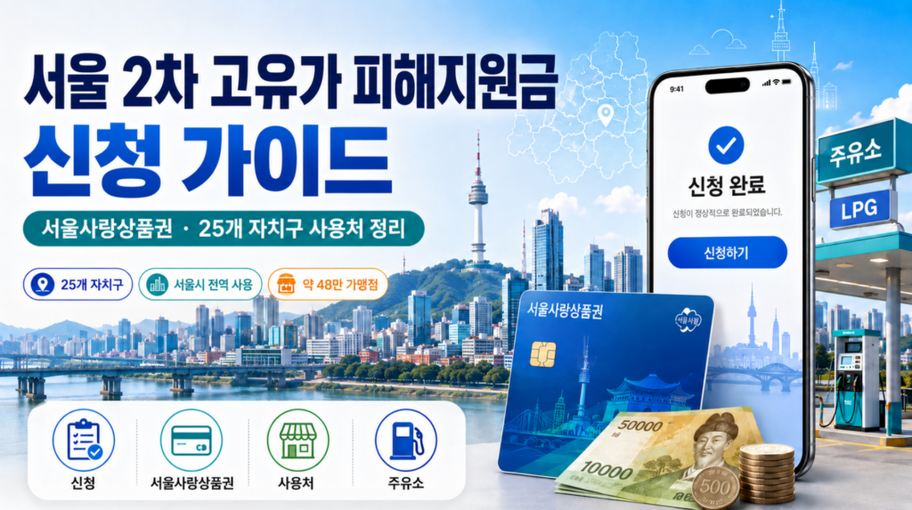 2026 2차 서울 고유가 피해지원금 신청 하는 방법 서울사랑상품권·25개 자치구 사용처 정리 2 서울고유가