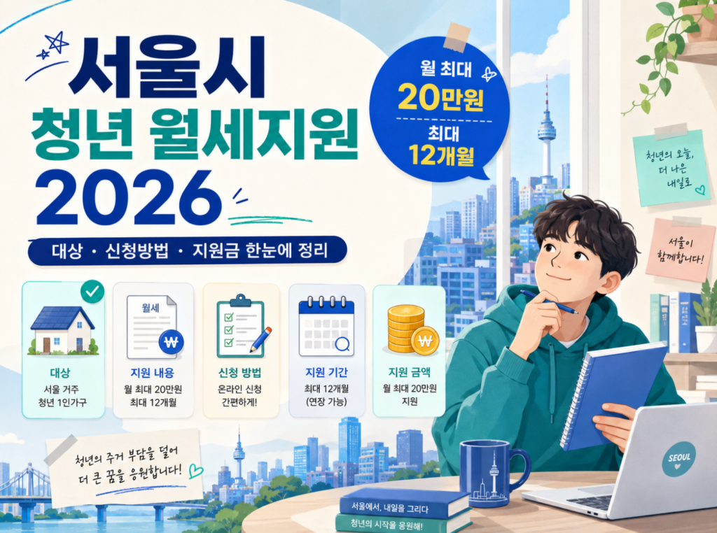서울시 청년 월세 지원 2026 총정리|대상, 신청, 지원금, 제출 서류까지 2 서울시 청년 월세 지원 2026 총정리|대상, 신청, 지원금, 제출 서류까지