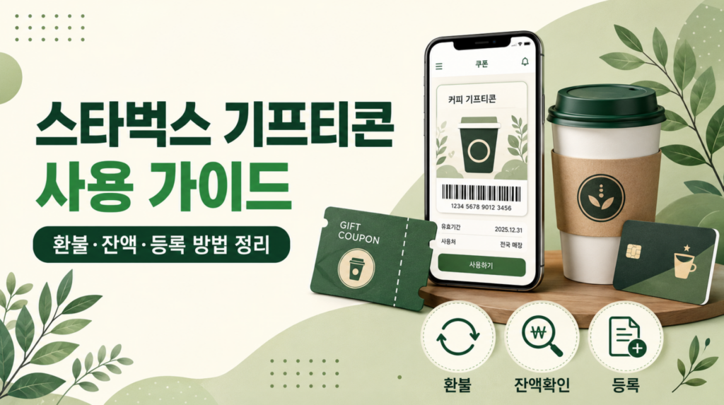 스타벅스 기프티콘 사용 가이드! 환불·잔액·차액·등록 방법 정리 2 스타벅스 기프티콘 사용 가이드! 환불·잔액·차액·등록 방법 정리