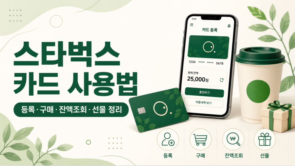 스타벅스 카드 사용법 총정리! 등록·구매·잔액조회·선물 방법까지 2 스타벅스 카드 사용법 총정리! 등록·구매·잔액조회·선물 방법까지