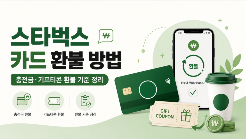 스타벅스 카드 환불 방법 총정리! 충전금·기프티콘 환불 기준 한눈에 보기 2 스타벅스 카드 환불 방법 총정리! 충전금·기프티콘 환불 기준 한눈에 보기