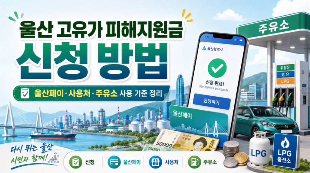울산 고유가 피해지원금 신청 방법 울산페이·사용처·주유소 사용 기준 정리