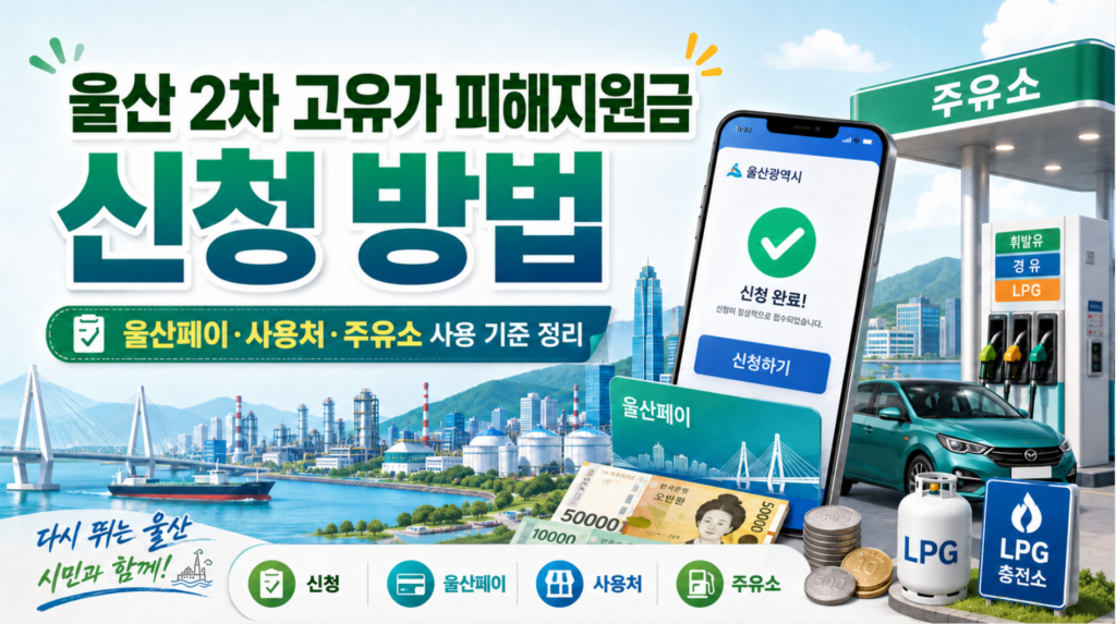 2026 2차 울산 고유가 피해지원금 신청 방법 울산페이·사용처·주유소 사용 기준 정리 2 2026 2차 울산 고유가 피해지원금 신청 방법 울산페이·사용처·주유소 사용 기준 정리