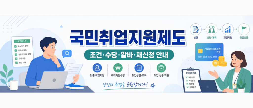 2026 국민취업지원제도 조건과 수당 안내, 알바·재신청 가능 여부까지 2 국민취업지원제도 조건과 수당 안내, 알바·재신청 가능 여부까지