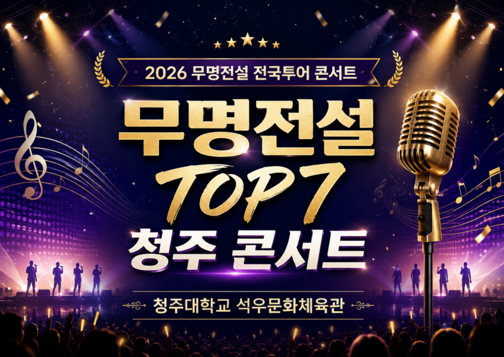 2026 무명전설 청주 콘서트, 청주대학교 석우문화체육관 예매 정보 정리 2 2026 무명전설 청주 콘서트, 청주대학교 석우문화체육관 예매 정보 정리